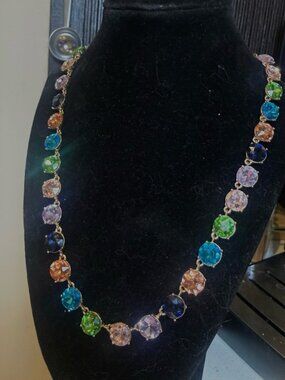 Banana Republic Gold Color Multi-Color Stone Necklace